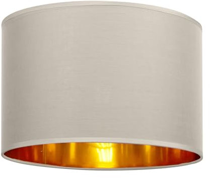 GIGGI Fabric Lamp Shades with Golden Inner Light Shade Ceiling – Modern Lampshades for Ceiling Lights, Lamp Shades for Table Lamps, Floor Lamps, Living Room, Bedroom, Home Décor (Beige, 8)