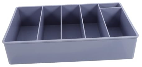 Mikikit Bandeja Organizadora 5 Compartimentos, Caja de Almacenamiento Gris Multifuncional para Caja Registradora, Soporte de Escritorio para Negocios y Supermercados