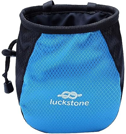 KiBcsLic Sacchetto con Coulisse per Magnesite da Palestra, Ricaricabile, Portatile, con Ampia Apertura, Ideale per Polsi E Arrampicata. Borsa Leggera E Pratica, Blu