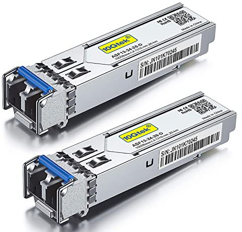 [2 Stück] 1G SFP LX Singlemode Mini Gbic Modul, 1000Base-LX LC Transceiver Kompatibel für Cisco GLC-LH-SMD, Meraki, Ubiquiti UniFi UF-SM-1G, Mikrotik, Netgear, D-Link, TP-Link, Zyxel, Open Switch