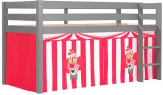 Vipack Bett, skandinavisch, Kiefernholz, Textil, Grau, Single