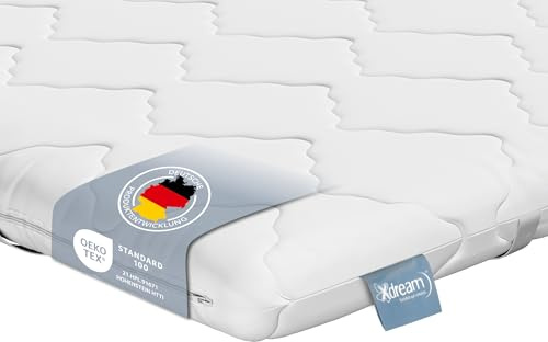 XDREAM Pure Topper | Topper ergonómico con núcleo de espuma fría de alta calidad | Cintas para fijación | Certificado Öko-Tex 100 x 200 cm