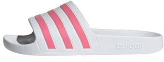 adidas Donna Adilette Aqua Slides, Cloud White / Rose Tone / Cloud White, 44.5 EU