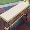 Zoomlie Cojín de banco para muebles de exterior, impermeable, 100/110/120/140/150 cm de largo, cojín de 5 cm de grosor, cojín para sofá, patio, césped, balcón (beige, 90 x 35 x 5 cm)