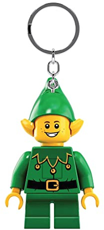 Lego Iconic Elf Keychain LED Torch Toys Gifts for Kids - 76mm Figure (KE181) - 2 CR2025 Batteries Included