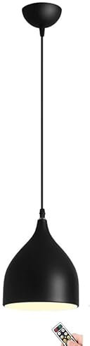 KEFA Battery Operated Pendant Light with Remote, Indoor No Wiring Ceiling Hanging Light, Modern Wireless Pendant Lighting Chandelier Fixture for Kitchen Island Dining Room Living Room Farmhouse (Colo