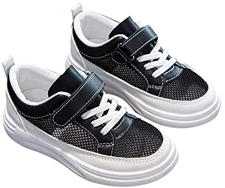 Chaussure Baptême Bébé Garçon Confort Souple Chaussures Pas Bébé Fille Mignon Respirant Legere Chic Antidérapant Pas Cher a La Mode Running Sport Chaussons (Black, 36 Big Kids)