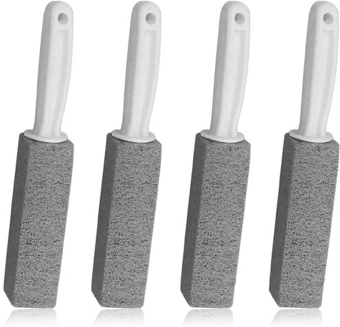 Bimsstein für Toilette, Cleaning Block WC, 4 Stück Bimsstein Reiniger Bürsten mit Griff für Dusche Bad Pool Grill Küche