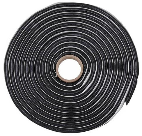Cinta de Butilo Negro 6 mm x 5 m Cordon deButilo Redondo de Butilo para Pegar y Sellar Luces Traseras de Automóviles Faros Ventanas Tapas de lcantarilla (6mm, 1pcs)