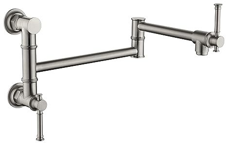 Topffüller, Wasserhahn, Wandmontage, Topffüller, moderner Messing-Topffüller, zwei Aufsätze, Wandmontage, klappbar, for die Küche, Topffüller, Schwenkarm