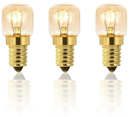 Caldarax Lot de 2 Ampoule de Four T20 E14 300 Degré Dimmable, 150LM Blanc Chaud 2700K, AC 220-240V, Ampoule E14 pour Four, Frigo, Micro-Ondes, Lampe à Sel