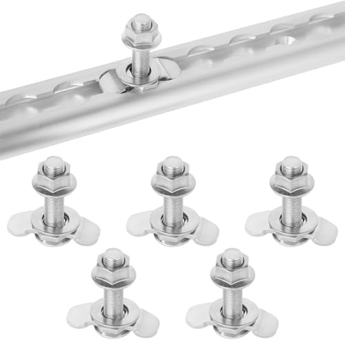 DIFLAX 5 Piezas accesorios de rosca para carril de aerolíneas, accesorios de tornillo para rieles de amarre, acero inoxidable, V2A, para rieles de amarre