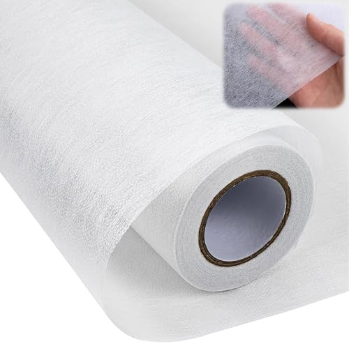 KOVSGQ Entretela Termoadhesiva Entretela Adhesiva Plancha 30cmx13.65m Fliselina Fusible de una Cara 25g/m² Blanco Tela Entretela para Planchar de Costura para Planchar Arrugas y Reforzar la Ropa
