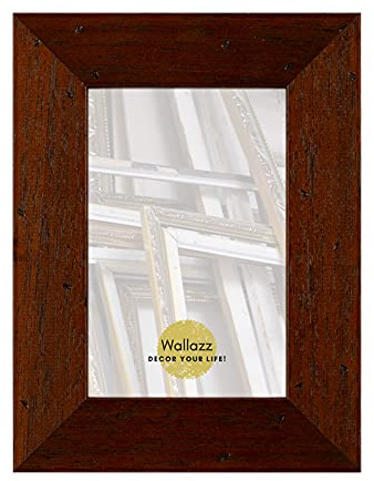 Wallazz Cornice Portafoto in Legno Pregiato - Made in Italy - Vetro Sintetico Infrangibile Crilex - Disponibile in Diverse Varianti - Design Italiano e Qualità Artigianale, 21x29,7cm A4 Noce
