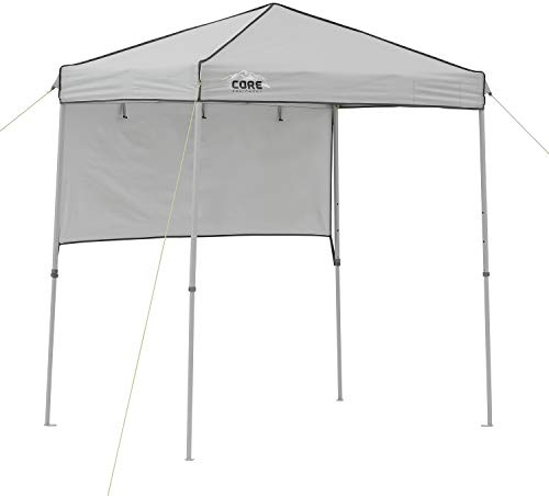 Core Instant Straight Leg Canopy Tent with Adjustable Sun Wall, 6 ft x 4 ft , Gray