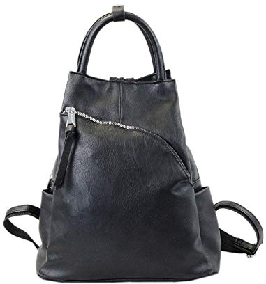 irisaa Damen Rucksack Daypack Tasche Umhänge Tasche Schulrucksack Schultertasche für Frauen und Mädchen, Damen Tasche:Schwarz