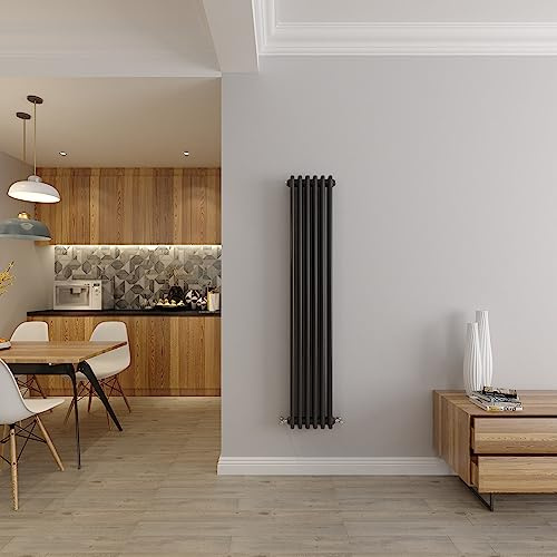 Radiatore verticale a 3 colonne in ghisa, riscaldamento centralizzato, colore antracite/grigio, 1500 x 290 mm, perfetto per Kithcen, soggiorno, bagno