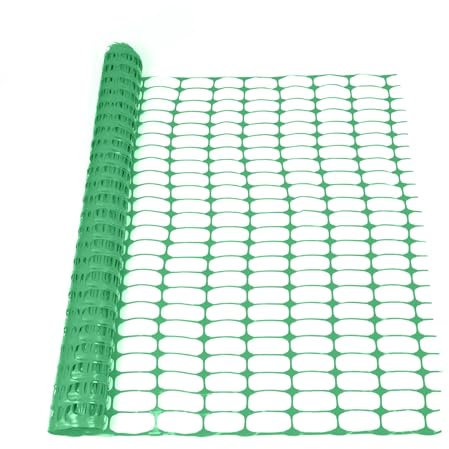 KARAT Absperrzaun Grün - 50 m Länge, 1 m Höhe - Maschendraht Hühnerzaun, Schutznetz, Warnnetz - 100g/m² Materialstärke - Robust & Wiederverwendbar für Garten, Baustelle, Weide oder Camping