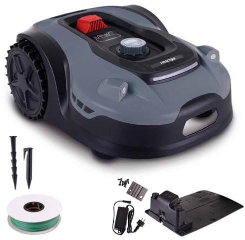 Practixx Robot Tondeuse PX-RRM-2000Wi – Jardins Jusqu’à 2000 m² – Largeur de Coupe 22 cm – Hauteur de Coupe 2 à 6 cm – Bluetooth ou WiFi – Compatible Alexa et Google Home