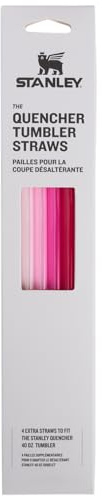 Stanley Reusable Quencher Straws | 4-Pack of BPA-Free, Reusable Straws for Clean Drinking | Perfect for Stanley's 40oz Tumblers | Pink
