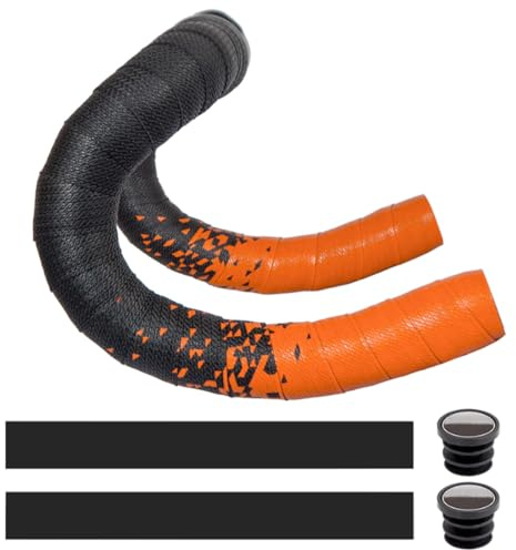 MOCNT Ruban de Guidon de Vélo PU Bande Antidérapante pour Guidon de Route Cyclisme Bande Ruban pour Absorbant Les Chocs Confort Bande Antidérapant Dégradé Orange