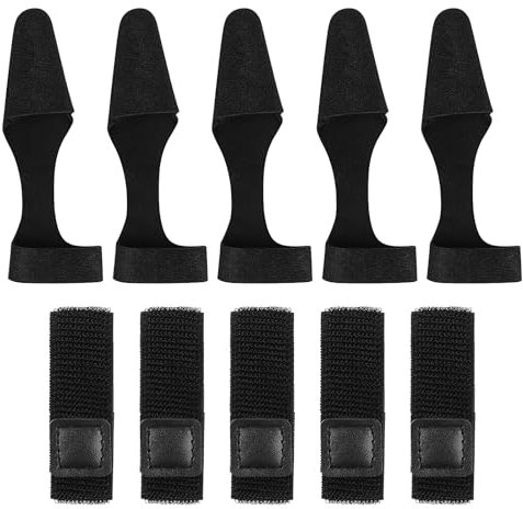 WEFINEST 10 Stück Rutenschutz Angeln, Schwarz Rutenbänder Angeln Gummi Rutensocken mit Klettverschlüssen, Rutenband Angeln Elastische Angelruten Gurte für Sicherung Oder zum Schutz von Angelruten