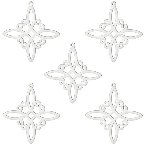 kkjoy 5Pcs Ciondoli di Nodo delle Streghe Fai-da-te per la Creazione di Gioielli e l'Artigianato, Ciondolo Gioielli in Acciaio Inox per Fare Orecchini Collana Bracciale (Nodo delle Streghe 1)