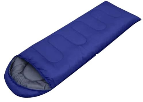 Camping sovsäck camping sovsäck lätt 4 säsonger varmt kuvert backpacking utomhus bomull vinter sovsäck för camping vandring (blå)