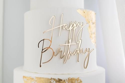 Happy Birthday Decorazioni Torta Dorate Cake Topper Compleanno Decorazione Torte Glitterate per Donne, Ragazze, Uomini, Ragazzi