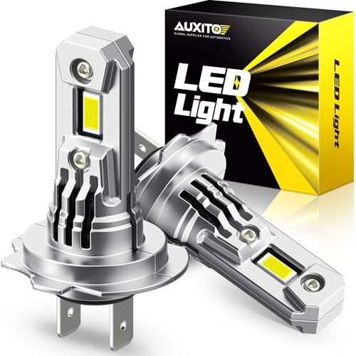 AUXITO Upgraded H7 Bulbs, 900% Ultra Brightness, 6500K White, 1:1 Halogen Size, H7LL LED Fog Light, Non-polarity, No Adapter Required, Plug and Play, Pack of 2