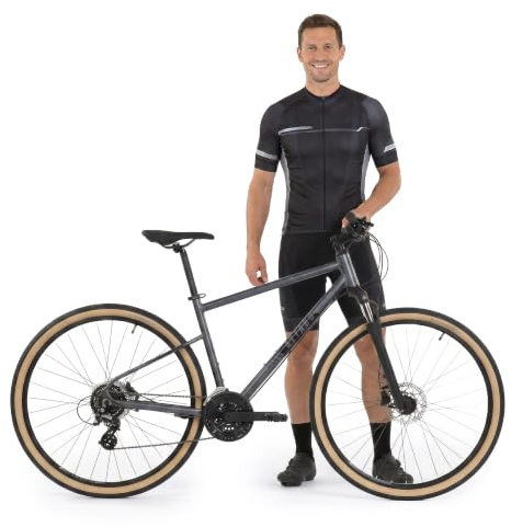 ATTABO Sano 3.0-28 Ruedas, Marco de 18 - Bicicleta de Cross para Hombre MTB/Trekking, Marco de Aluminio 6061, SR Suntour SF20 NEX, Horquilla Shimano de 24 velocidades, Frenos MT-200