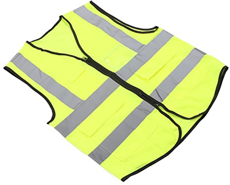 FTVOGUE Reflexväst, Hög Synlighet Polyester Arbetsväst med Ficka, Lätt