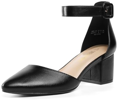 DREAM PAIRS Dam Pumps Classic Heel Dress Shoes för damer bröllop,Size 36.5,Svart/Pu,ANNEE