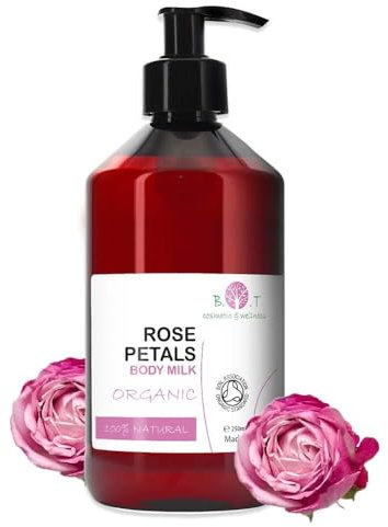 Rose Body Lotion | 8.8 fl.oz Moisturizing Body Milk | Plant-Based Softeners | Long-Lasting Moisture | Restores Suppleness and Elasticity | Rose Scented