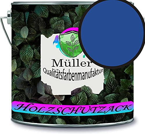 Müller - Vernice protettiva per legno, resistente alle intemperie, protezione a lungo termine dagli agenti atmosferici, colore protettivo per legno RAL 5017, colore: blu traffico
