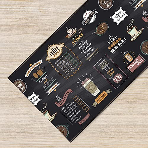 IlGruppone Tappeto Cucina Antiscivolo Made in Italy Passatoia Antimacchia Multiuso Corridoio Soggiorno Lavabile in Lavatrice - 50x200 - Menu