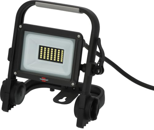 Brennenstuhl Mobil LED Strålkastare JARO 3060 M - Arbetsbelysning för Utomhusbruk IP65 (20W Bygglampa Med 2m Kabel, Snabbfäste och 2300lm)