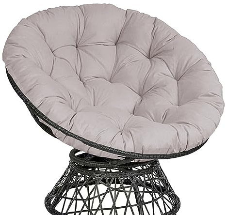 Hsivtns Papasansessel Kissen Sitzkissen Outdoor Rundes Dicke Stuhlkissen Bequem & Weich Sitzkissen HäNgesessel Papasan Kissen für Indoor Outdoor Garten Stuhlauflage,Light Gray,140×140cm