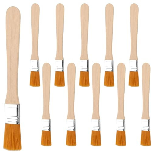 EIHI 10 Pièces Large 1.5Cm Pinceaux Pinceau Radiateur,Pinceaux,Pinceaux Peinture Mur,Avec Manche En Bois De Petit Pinceau Plat,Pinceaux Pour Bricolage Peinture Murale Vernis Lasures Colle Gesso