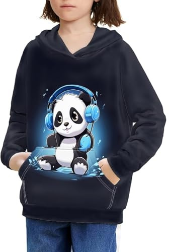 Uppodwarkid Girls Hoodies Size 14-16 Panda Sweatshirts for Teen Girls Hooded Sweater Girls with Pockets Casual Hoodie for Kids Fall Clothes for Girls Running Hiking and Cycling