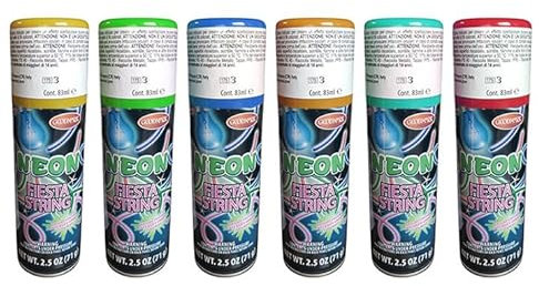 I COUNT CALCOLATRICI Luftschlangen-Spray, 6 Stück, verschiedene Farben, für Karneval, Event, Party, Dekoration