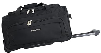 METZELDER Sac Voyages Trolley à roulettes Walker Gros Volume Chargement. (Noir (Black), Petite Taille (Cabine)_53x30x28cm_45L_1.9kg)