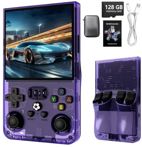 QuazarPyon Console de Jeu Portable，128G (Pourpre)