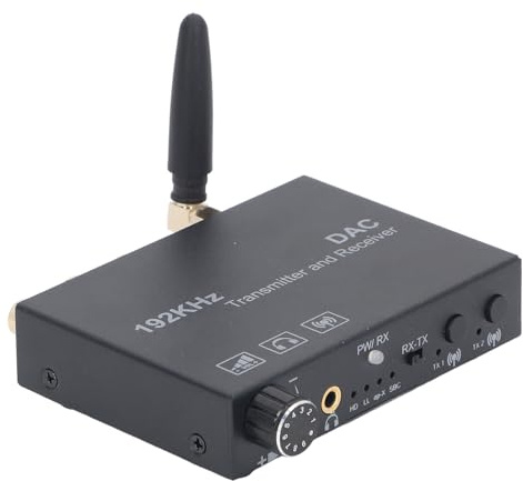 SEAFRONT BT 5.3 Ljudsändarmottagare med Optisk Koaxial, DAC -chip och Volymjustering för Digital Till Analog Ljudomvandlare, Njut Av Trådlös Streaming