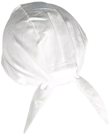 Estationeryhouse Indian Sikh Punjabi Patka Headwear, Cotton Biker Skull Cap, Bandana Hair Wrap Cotton with Tie Back Strings (UK, Alpha, One Size, White)
