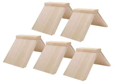 SHINEOFI 5 Stück Teiliges Massivholz Sitzbrett Vogelkäfig Holz Tauben Barsch Robust Langlebig Naturbelassen für Hühner Papageien und Große Vögel Geeignet