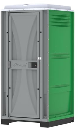 Varile Cabine WC mobile « Armal » - Toilette en plastique avec urinoir et réservoir de 210 l I pour chantier, jardin et événements (vert)
