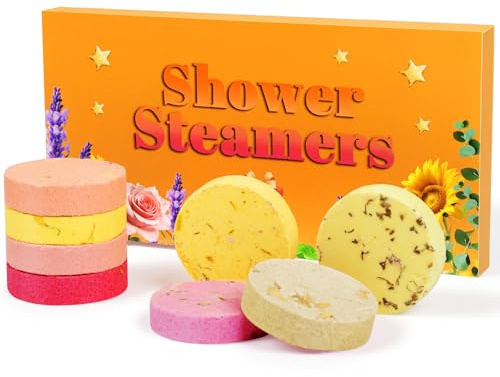 Adiwo Shower Steamers Aromatherapy, 8 Pcs Natural Shower Bombs, Unique Scented Shower Bombs, SPA Relax Sleep Shower Bomb, Shower Fizzies for Stress Relief and Relaxation, Gifts for Women