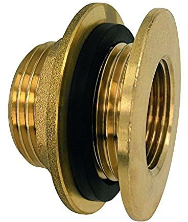 OASE 44573 Promax Regentonnendurchführung 1, 1 Stück, Messing - Durchführung für Regentonne, Behälter, Zubehör