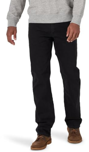 Wrangler Authentics Men's Regular Fit Comfort Flex Waist Jean, Black, 40W x 30L